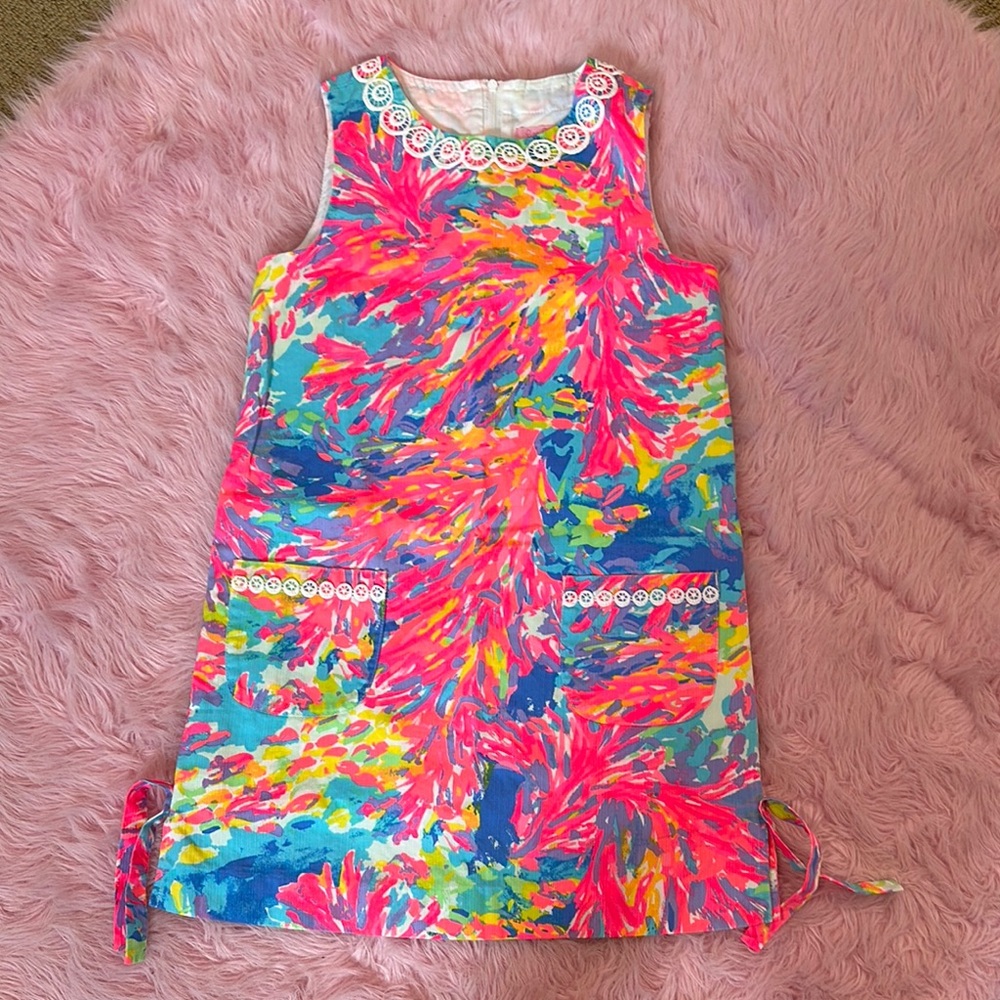 Colorful Lilly Pulitzer Sleeveless Dress with Floral Pattern- only worn once